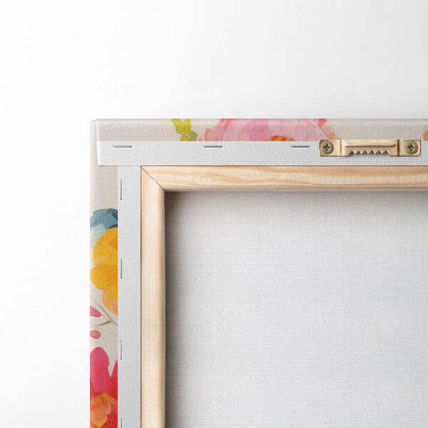 Painting of flowers in a blue vase