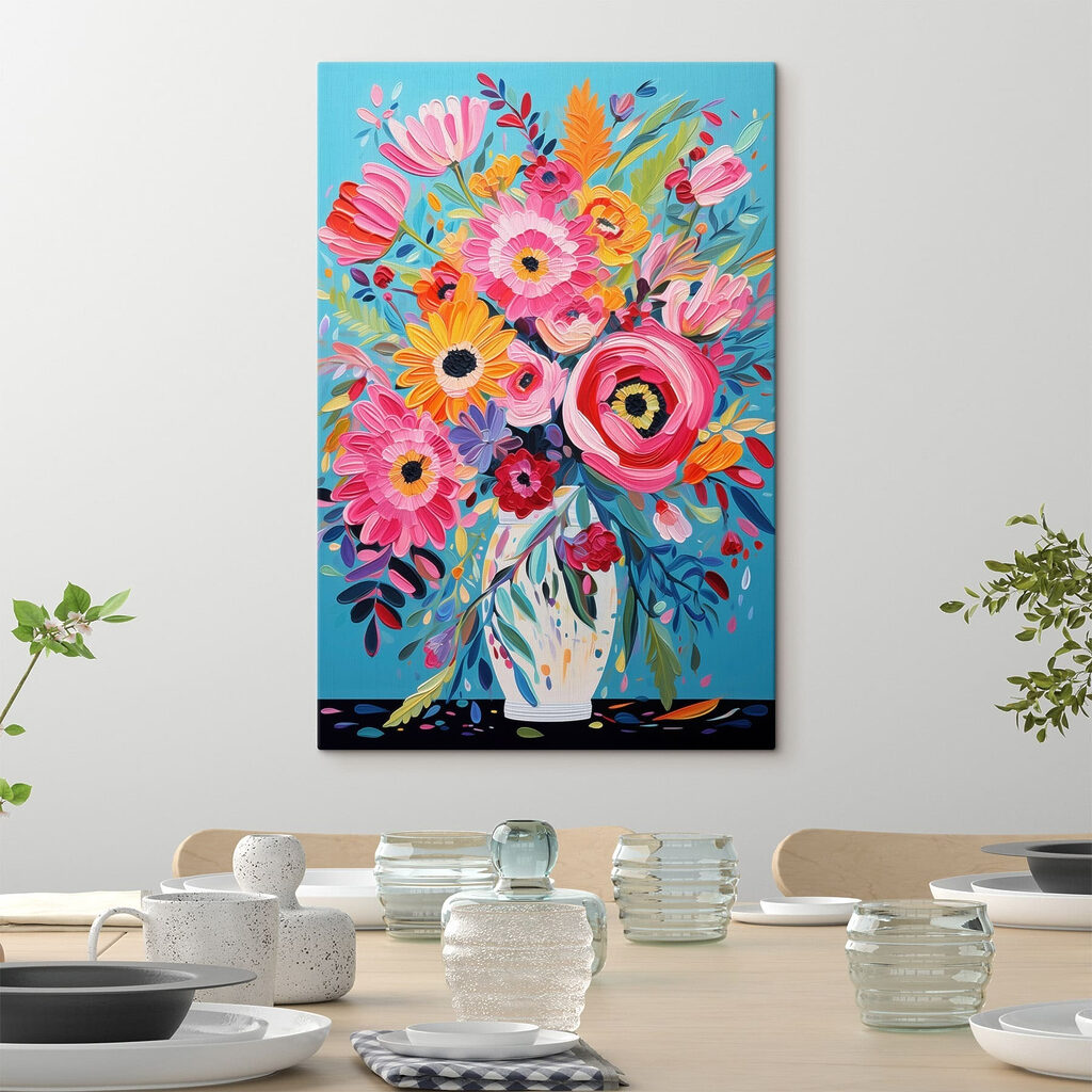 Painting of flowers in a vase