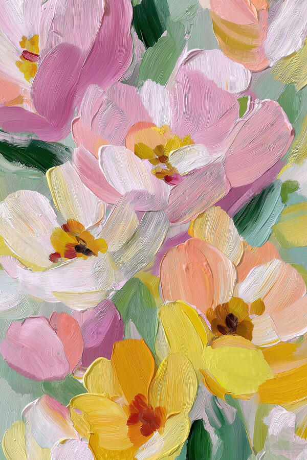 Bright blossoms in soft pastel hues Bright blossoms in soft pastel hues