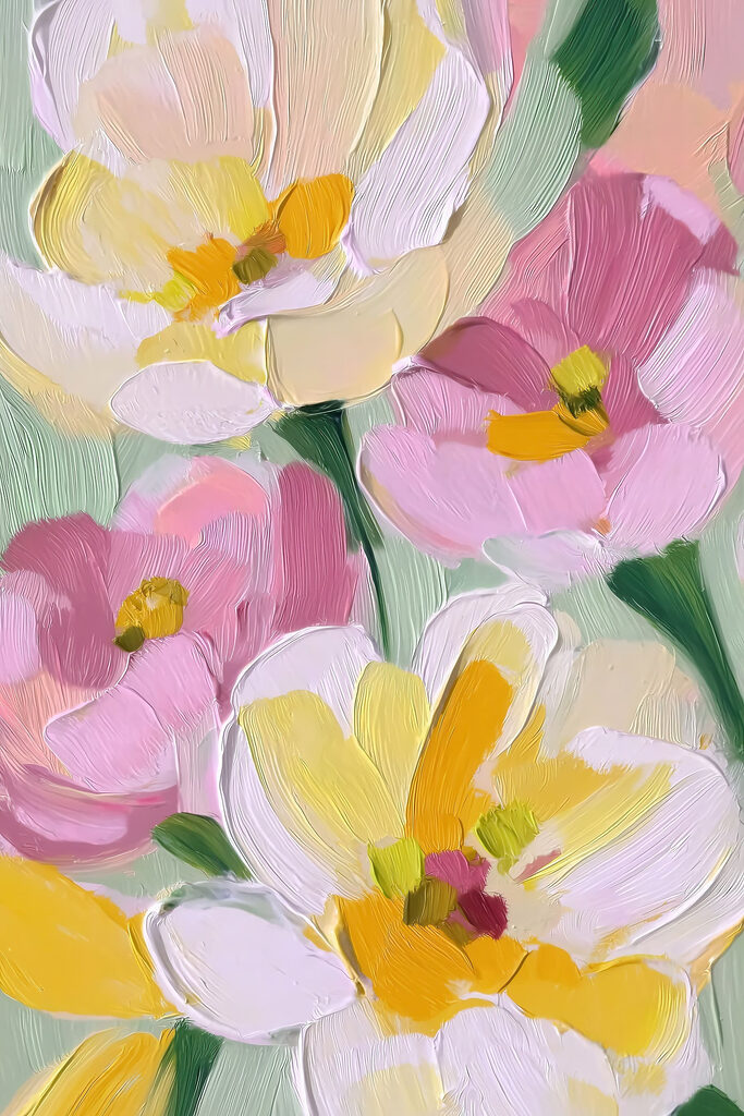 Vibrant blooms in pastel hues