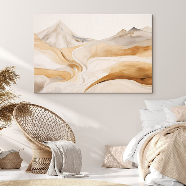 Watercolor painting of a desert landscape