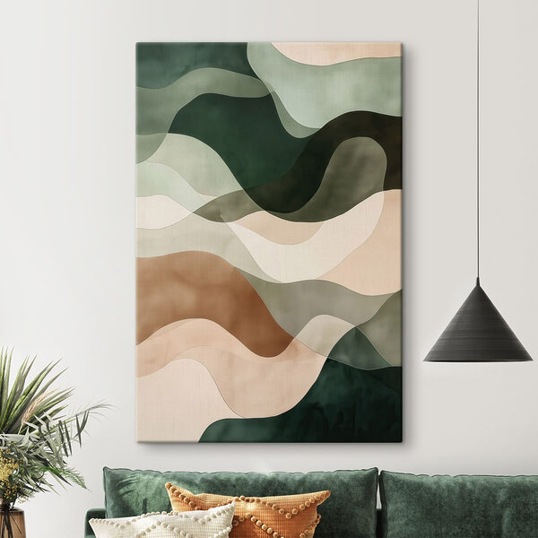 Soft, flowing waves of earth tones