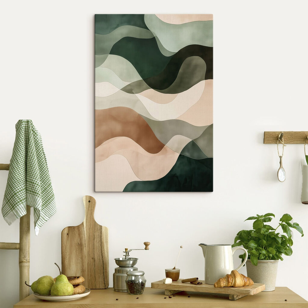 Soft, flowing waves of earth tones