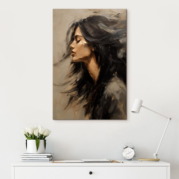 Painting of a woman with long hair