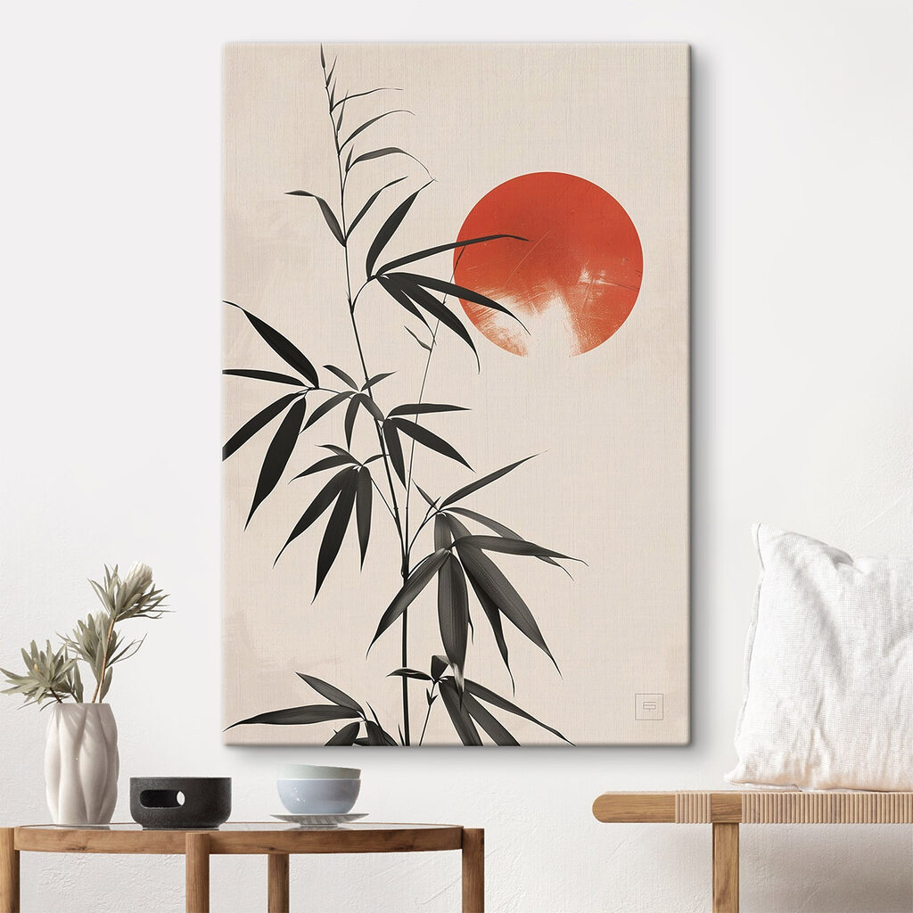 Plant with leaves and a red circle Plant with leaves and a red circle