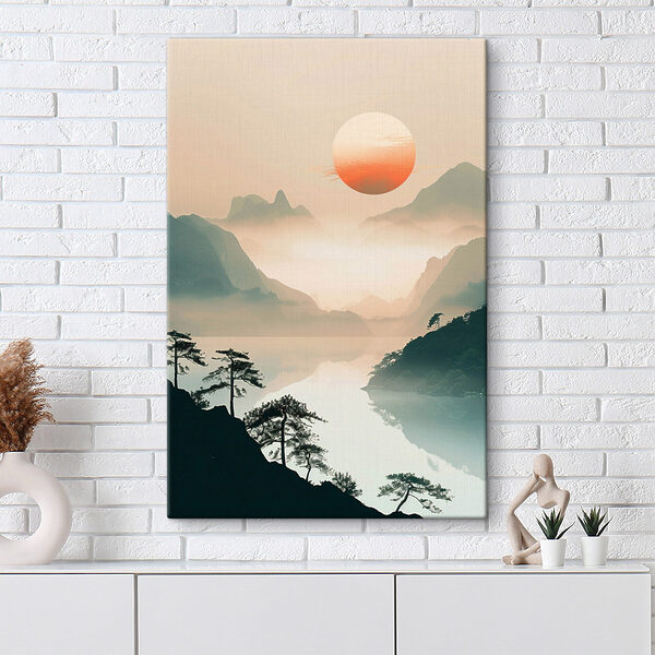 Landscape with mountains and a lake Landscape with mountains and a lake