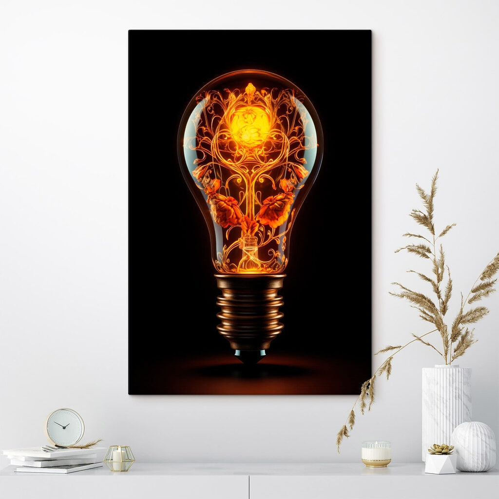 Light bulb with a floral design