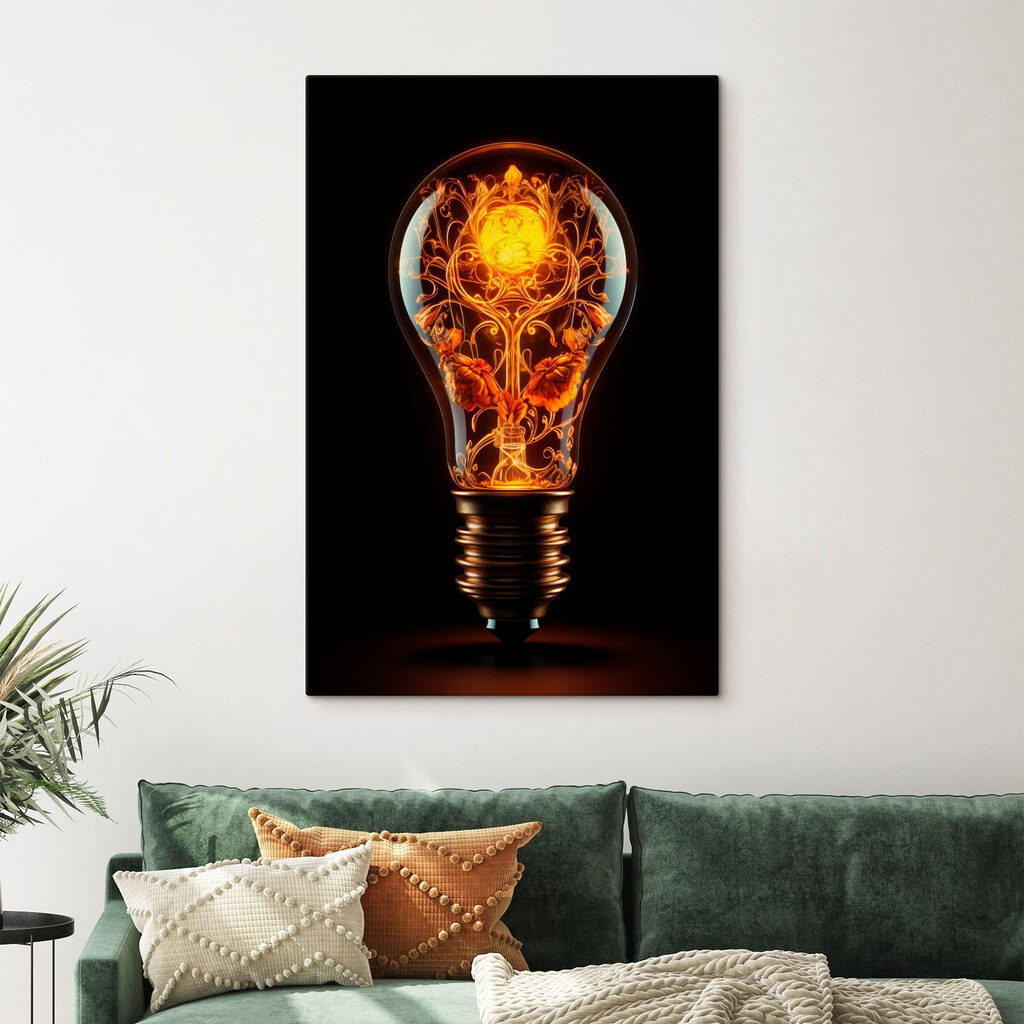 Light bulb with a floral design