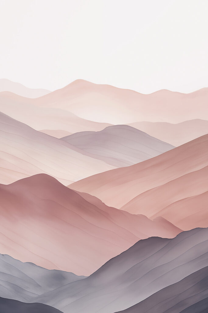 Landscape of hills with a foggy sky Landscape of hills with a foggy sky