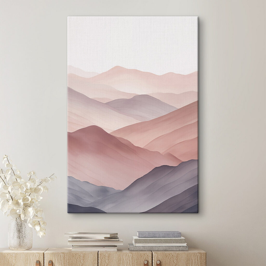 Landscape of hills with a foggy sky Landscape of hills with a foggy sky