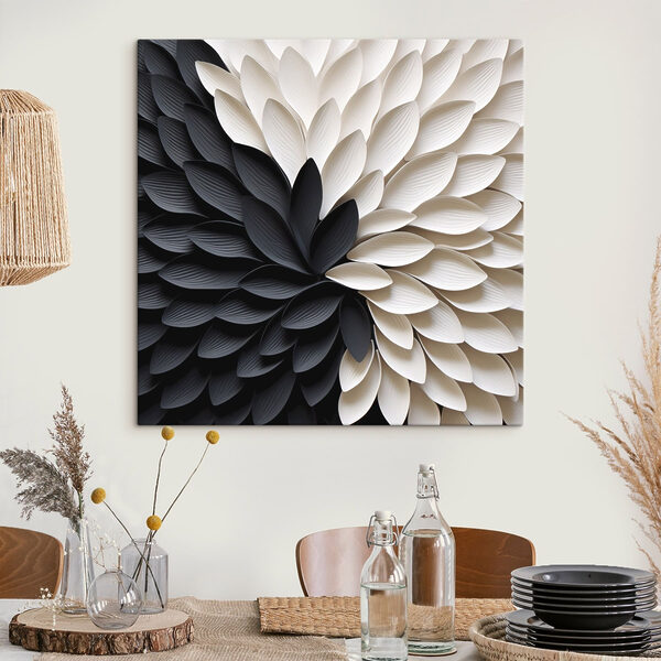Black and white flower