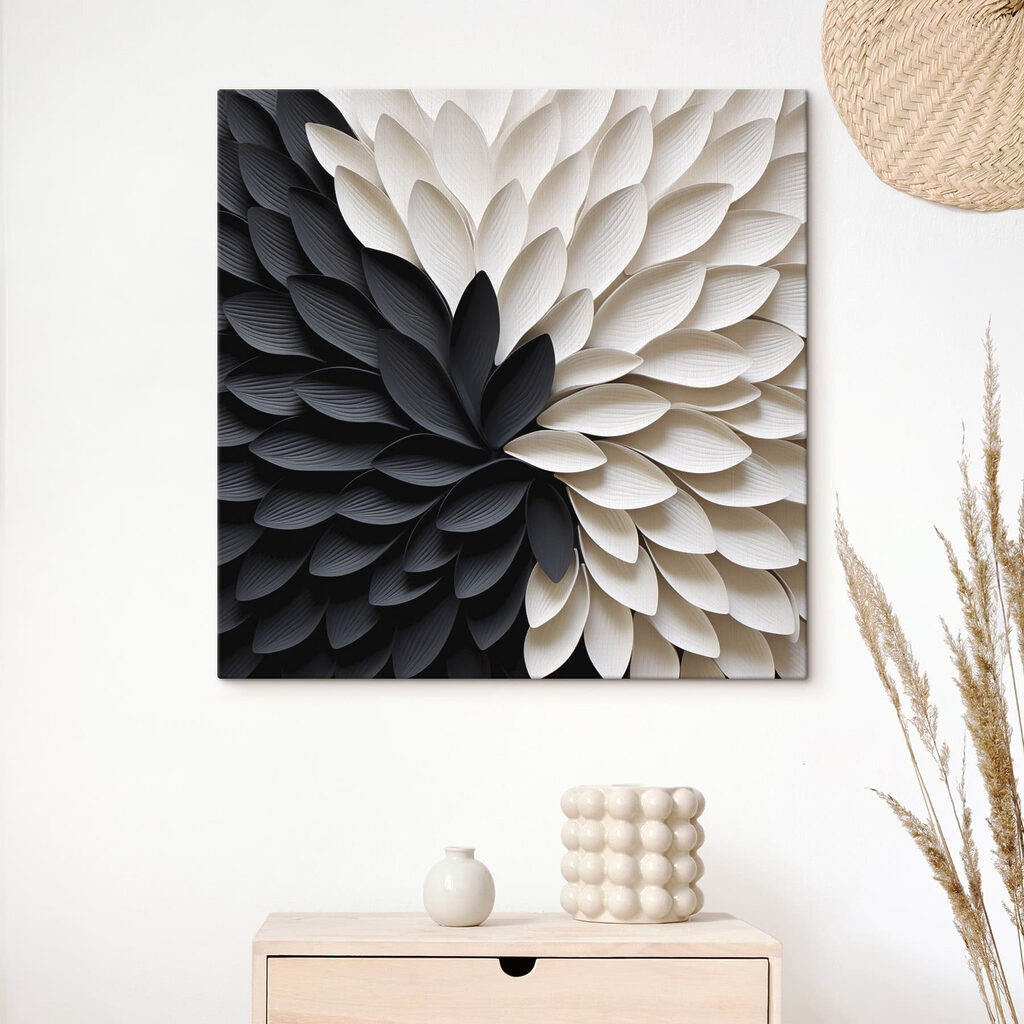 Black and white flower