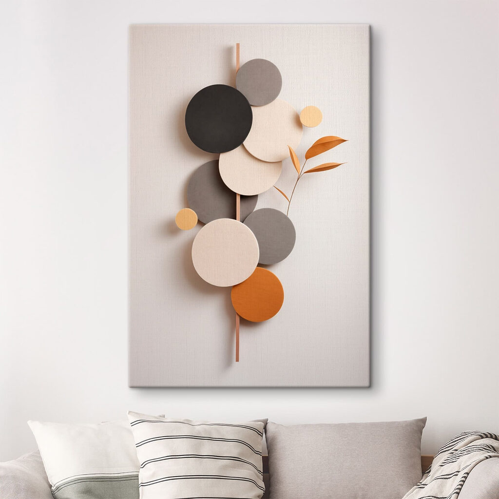 Group of circles with a leaf on a stick Group of circles with a leaf on a stick