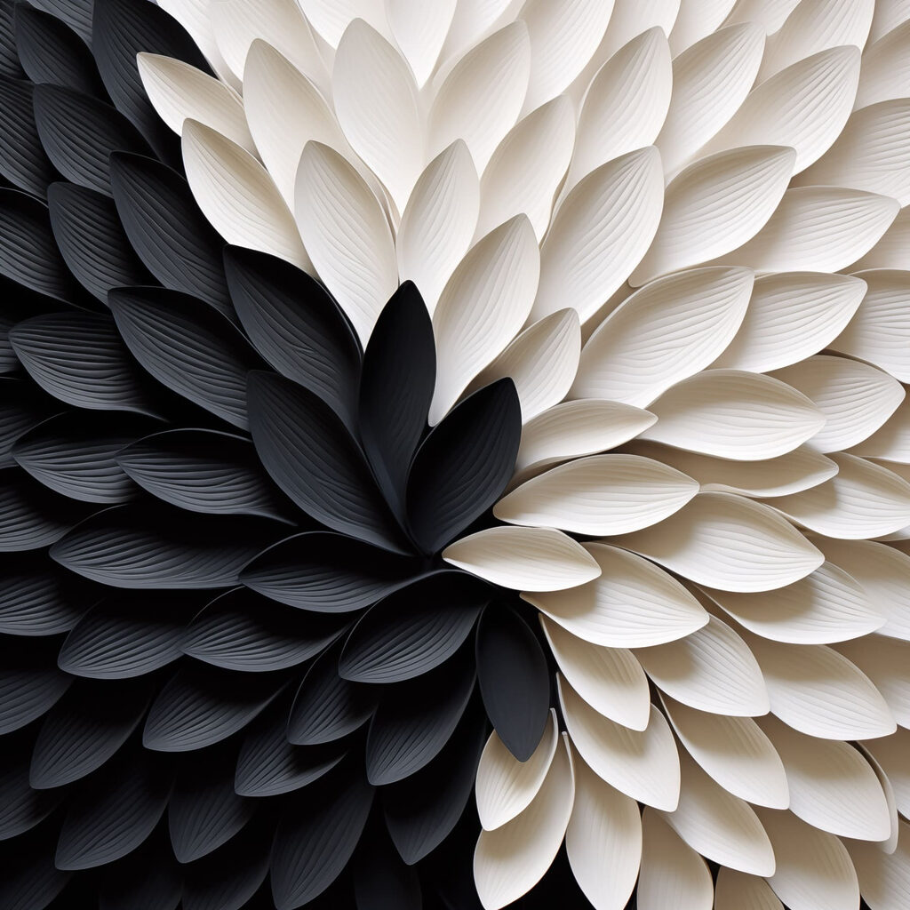 Black and white flower