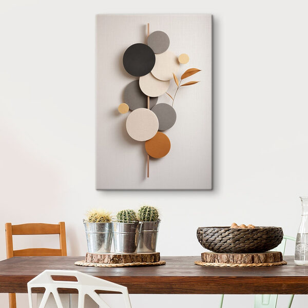 Group of circles with a leaf on a stick Group of circles with a leaf on a stick
