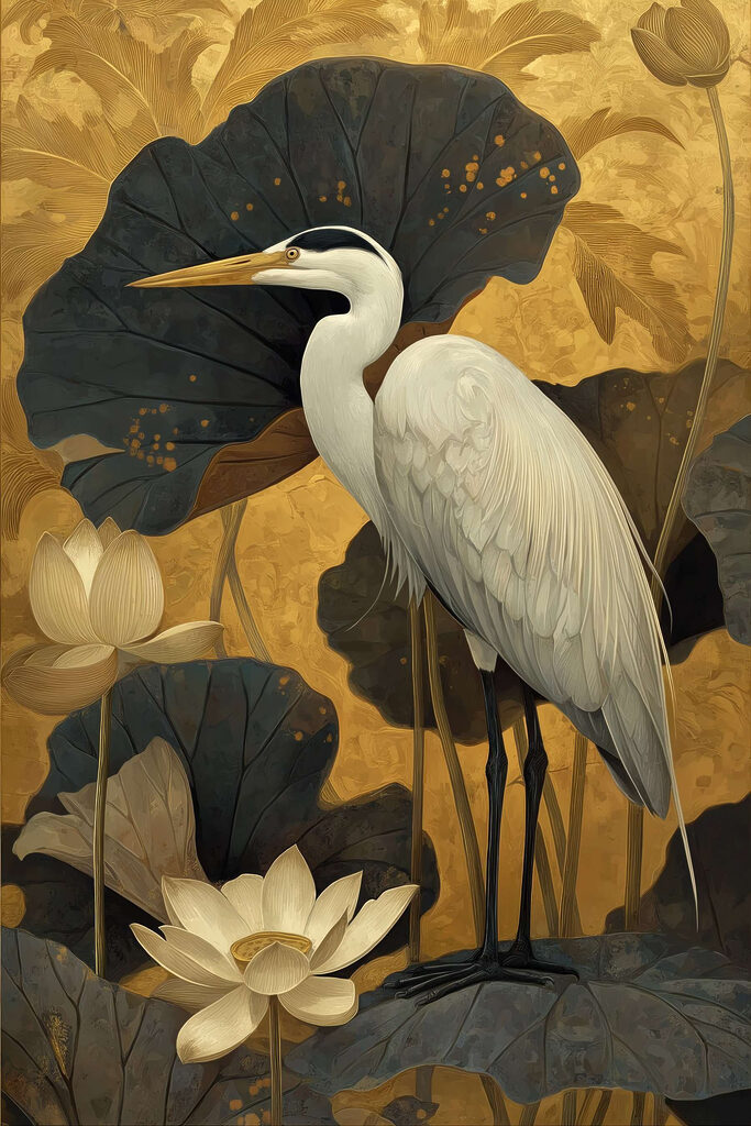 Painting of a white bird