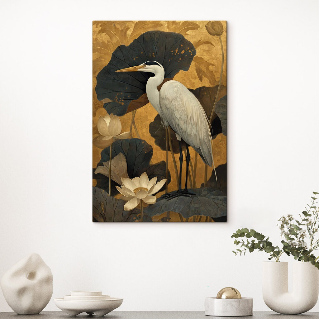Painting of a white bird