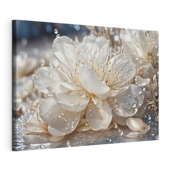 Wandbilder Zarte Blüten, geschmückt mit kleinen Wassertropfen (Artikelnummer: s49355) Wandbilder Wandbilder Zarte Blüten, geschmückt mit kleinen Wassertropfen (Artikelnummer: s49355)
