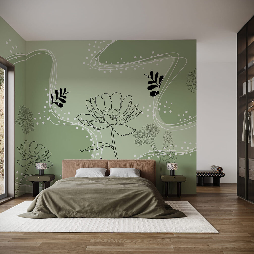 Zeichnung von Blumen und Blättern Zeichnung von Blumen und Blättern