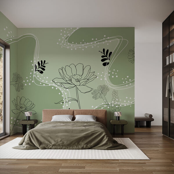 Zeichnung von Blumen und Blättern Zeichnung von Blumen und Blättern