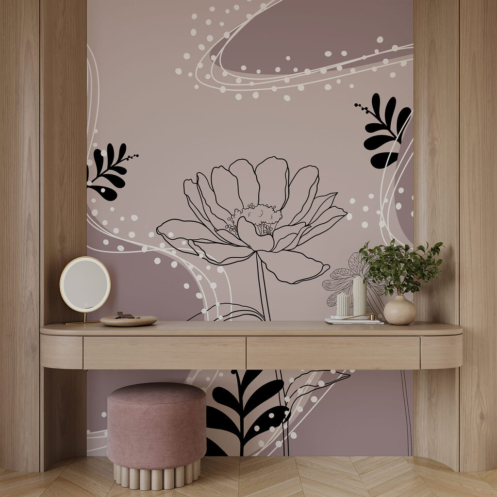 Zeichnung von Blumen und Blättern Zeichnung von Blumen und Blättern