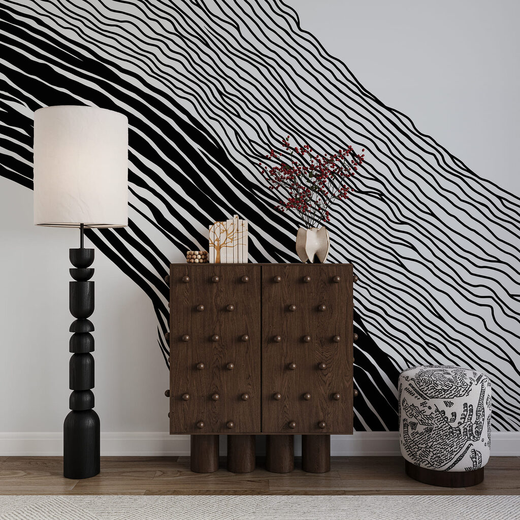Schwarz-Weiß-Bild mit Linien Schwarz-Weiß-Bild mit Linien