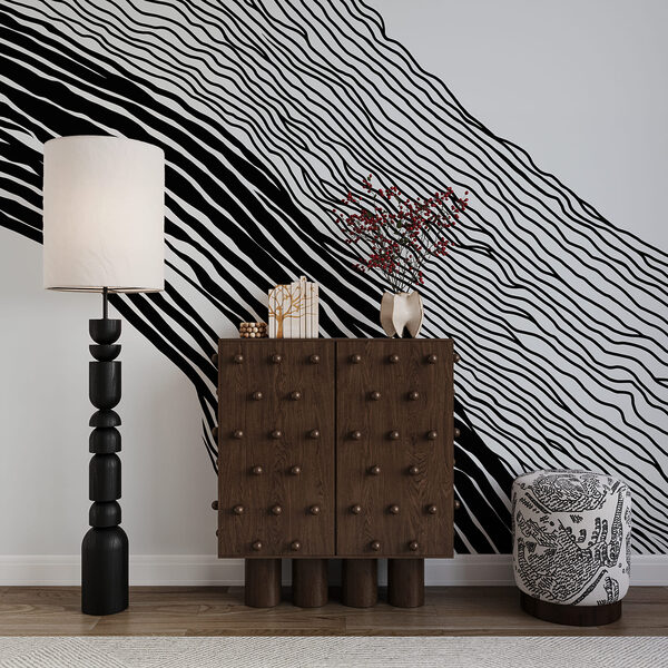 Schwarz-Weiß-Bild mit Linien Schwarz-Weiß-Bild mit Linien