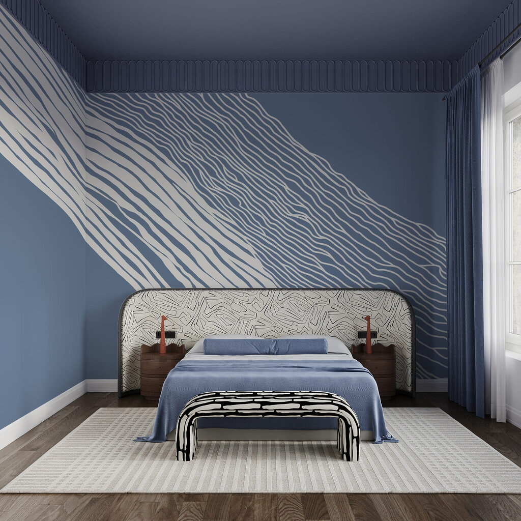 Blauer und weißer Hintergrund mit weißen Linien Blauer und weißer Hintergrund mit weißen Linien