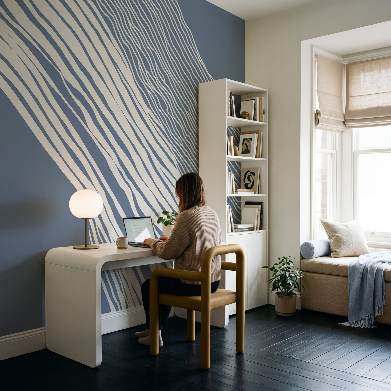 Blauer und weißer Hintergrund mit weißen Linien Blauer und weißer Hintergrund mit weißen Linien