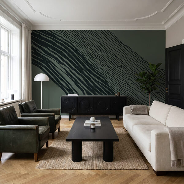 Schwarze und weiße Linien auf grünem Hintergrund Schwarze und weiße Linien auf grünem Hintergrund