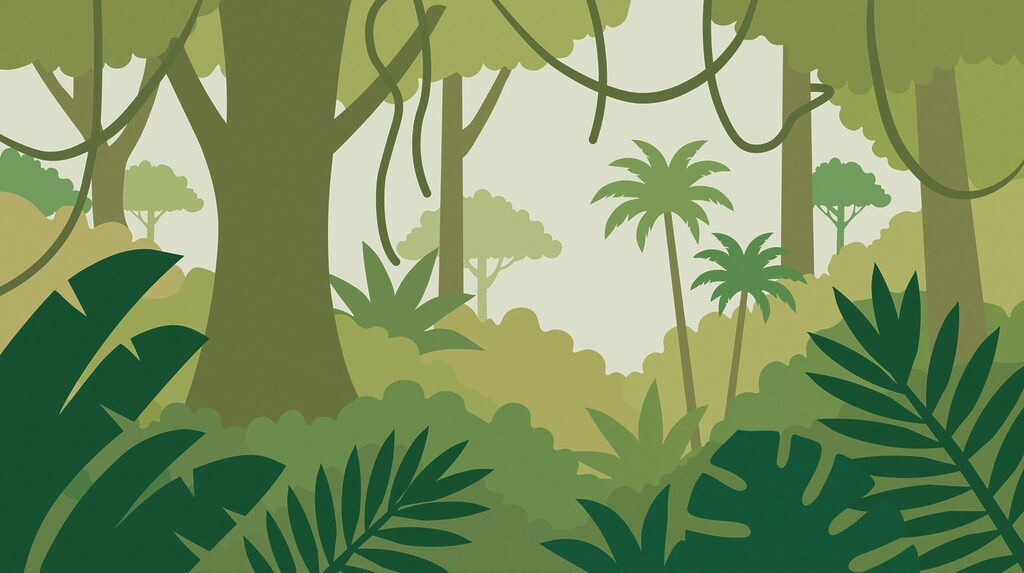Cartoon of a forest