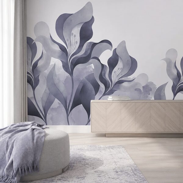 Elegantes, abstraktes Blumenmuster in Grau Elegantes, abstraktes Blumenmuster in Grau