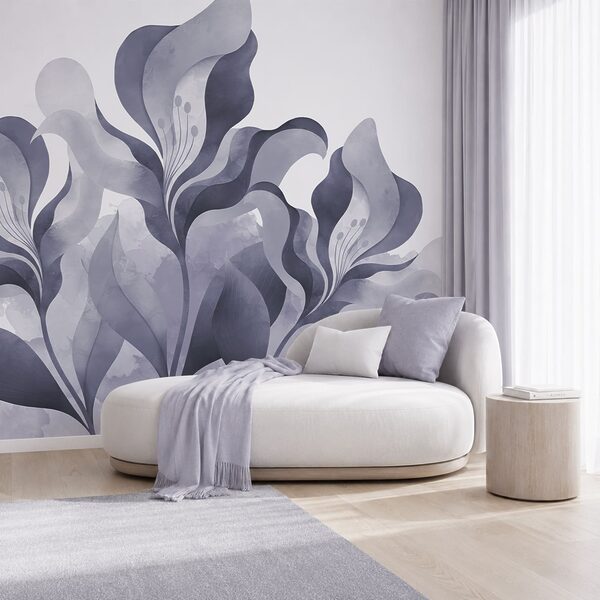 Elegantes, abstraktes Blumenmuster in Grau Elegantes, abstraktes Blumenmuster in Grau