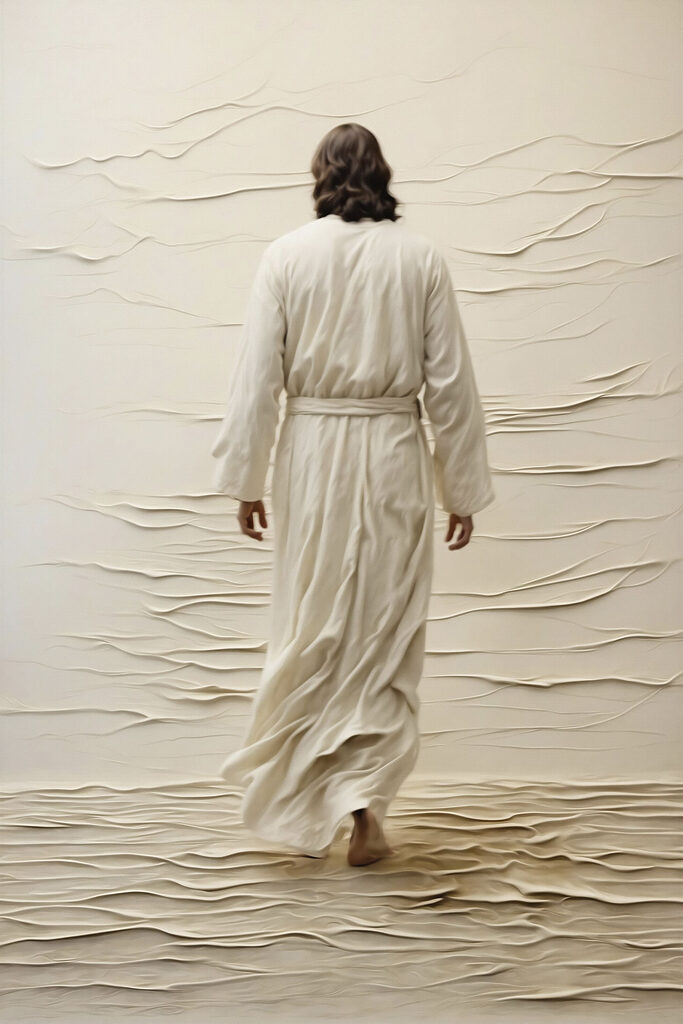 Man in a robe walking