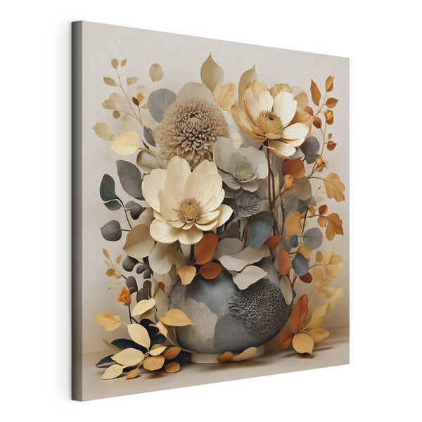 Wandbilder Wandbilder Vase mit Blumen und Blättern (Artikelnummer: s49362)