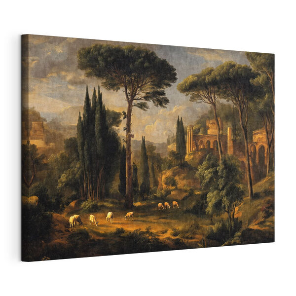 Wandbilder Gemälde einer Landschaft mit Bäumen und einem Gebäude (Artikelnummer: s49674) Wandbilder Wandbilder Gemälde einer Landschaft mit Bäumen und einem Gebäude (Artikelnummer: s49674)