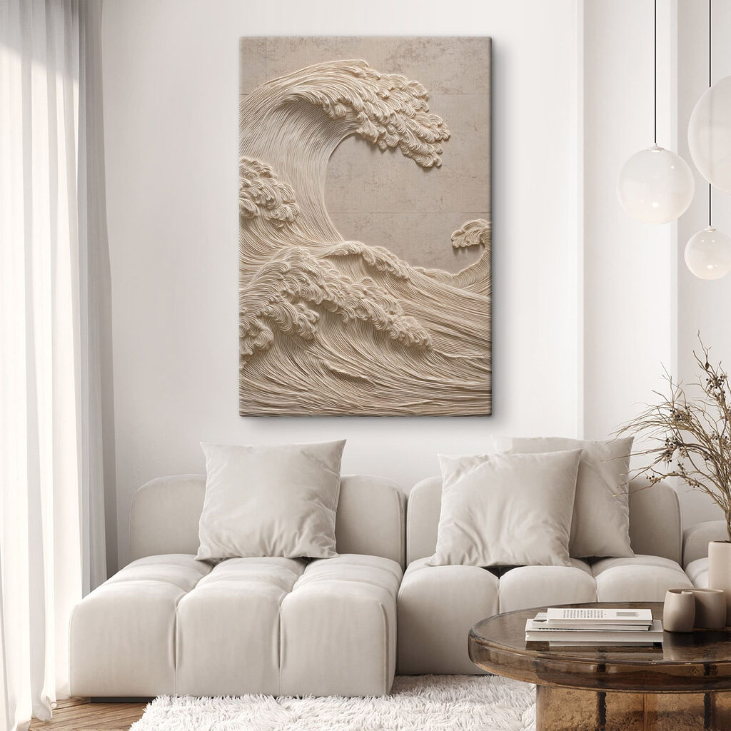 White fabric with waves