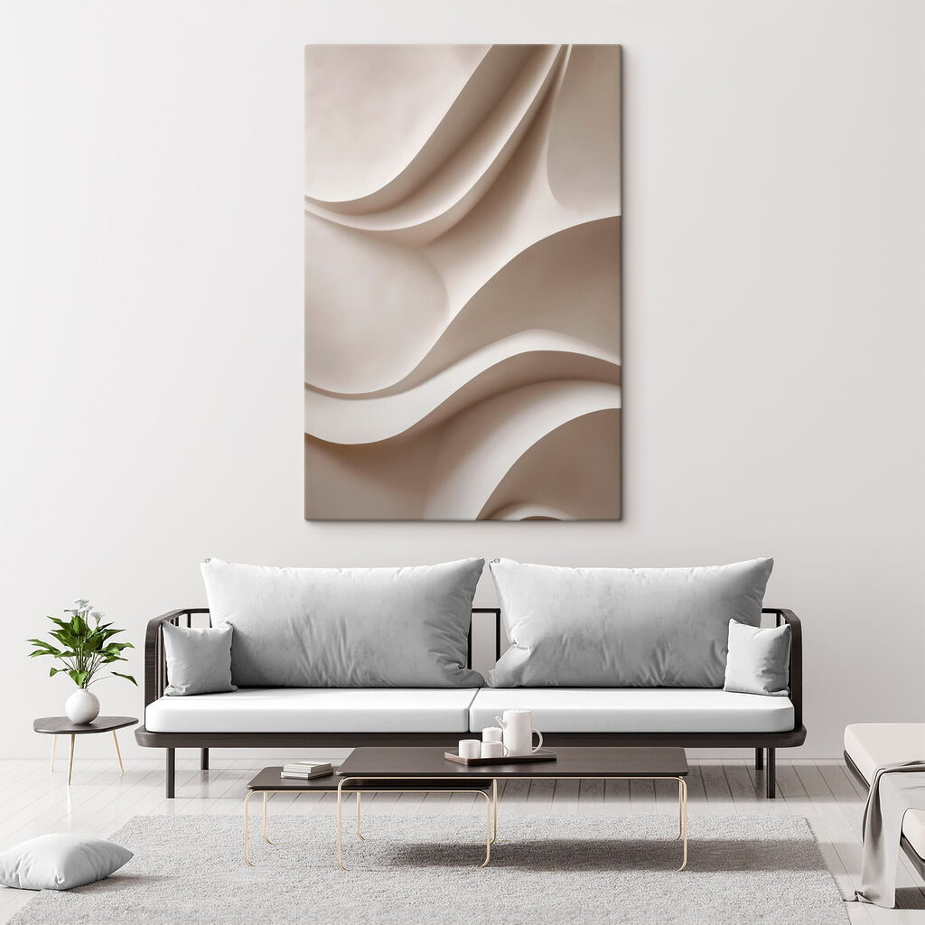 White wall with wavy lines White wall with wavy lines