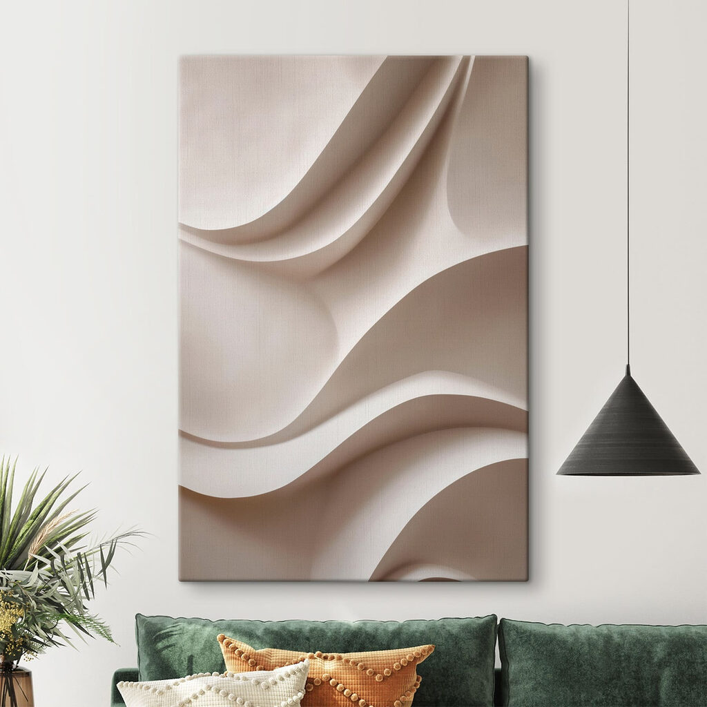 White wall with wavy lines White wall with wavy lines