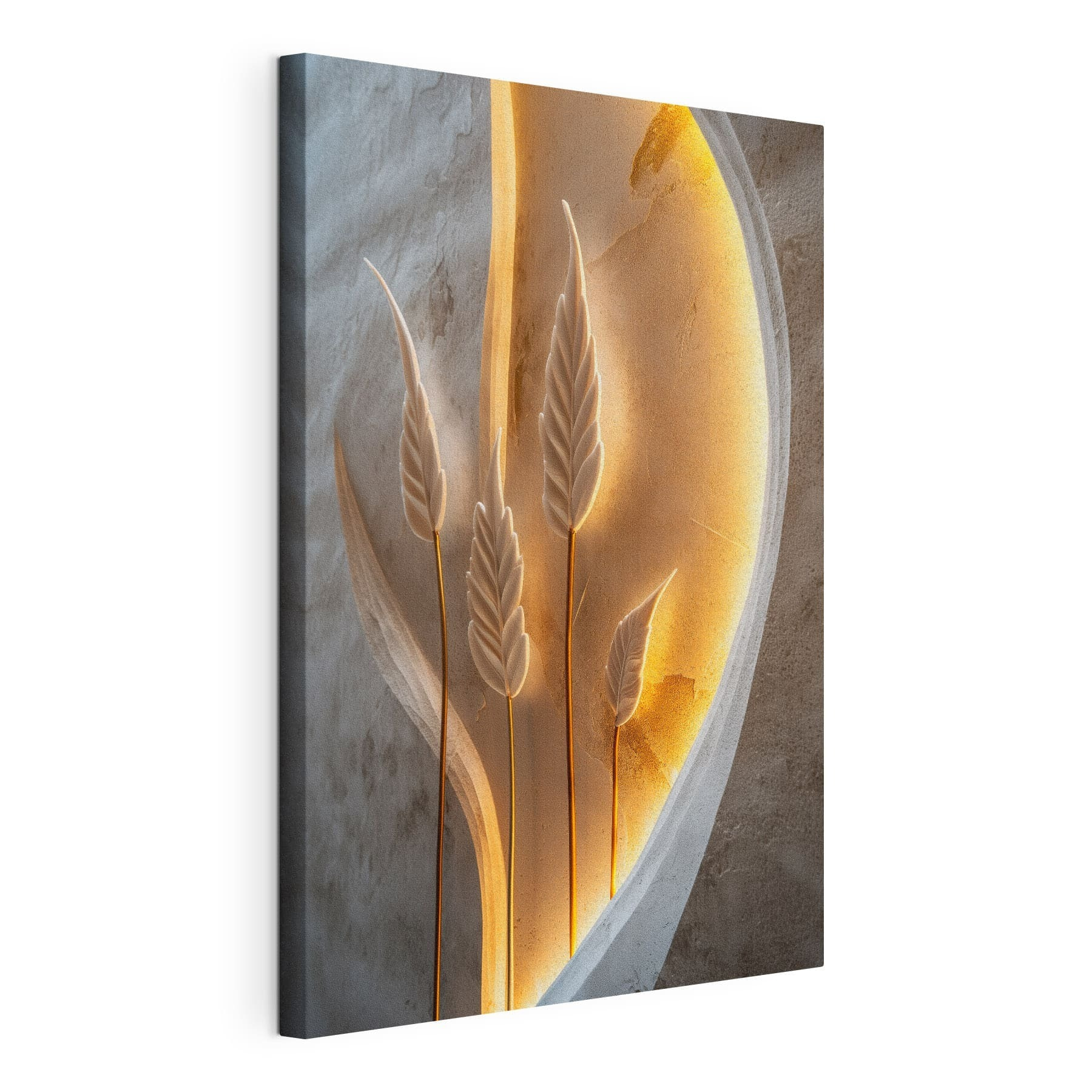 Sculpture of leaves and a light Sculpture of leaves and a light