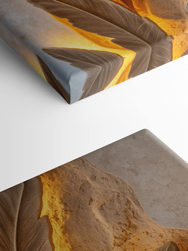 - Elegant leaf design on textured wall - Elegant leaf design on textured wall