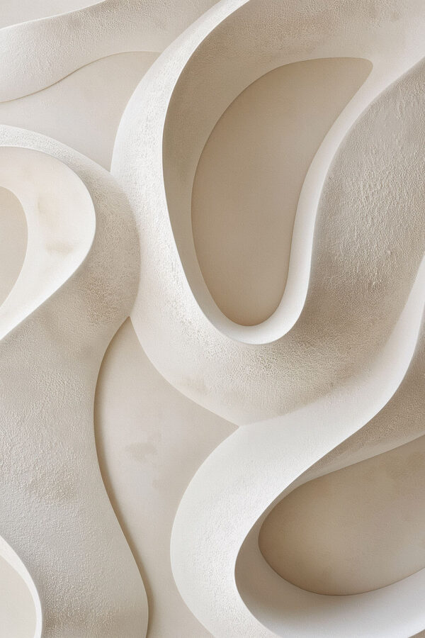 White wall with curved lines White wall with curved lines