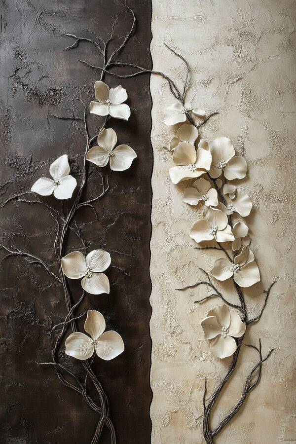 Gentle blooms on contrasting backgrounds Gentle blooms on contrasting backgrounds