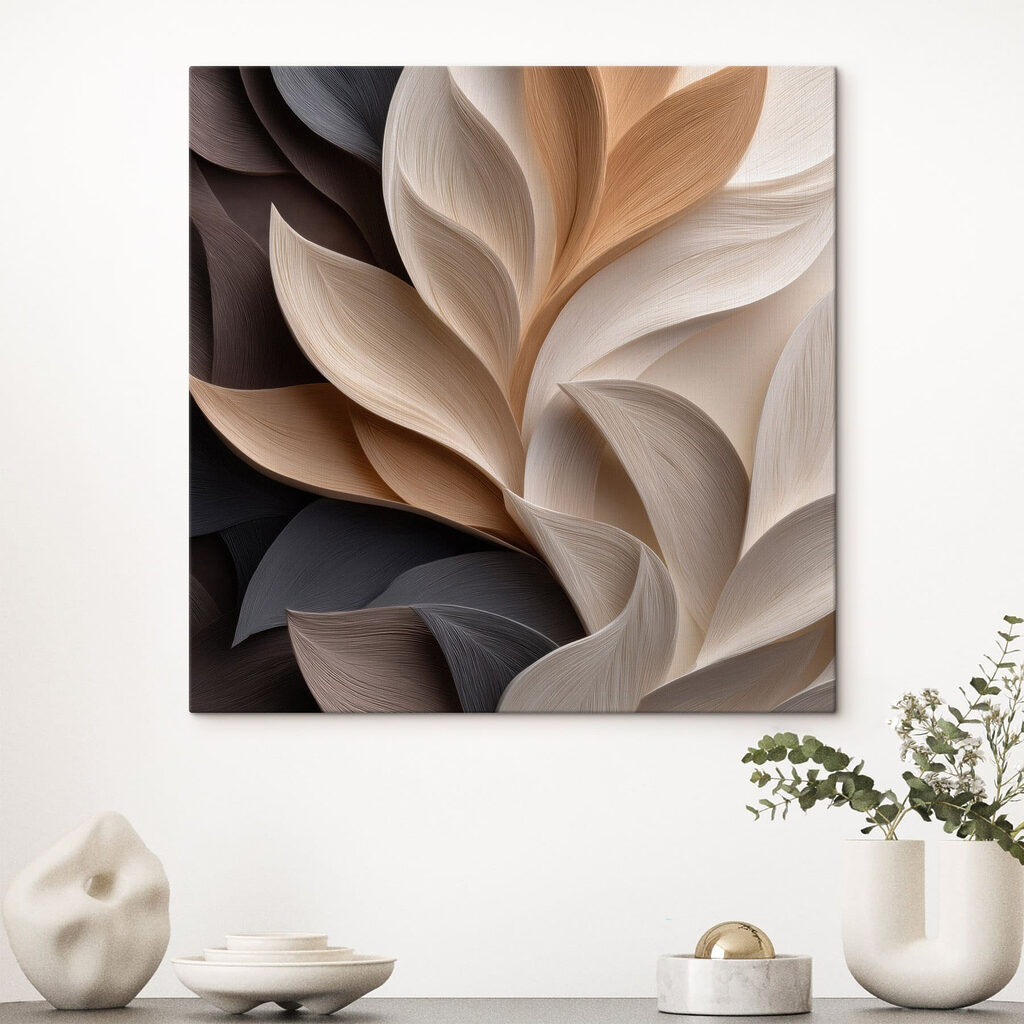 Flowing leaves in natural tones Flowing leaves in natural tones