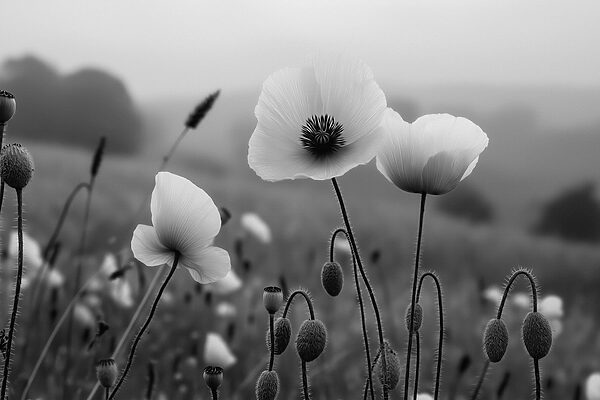 Delicate blooms in serene landscape Delicate blooms in serene landscape