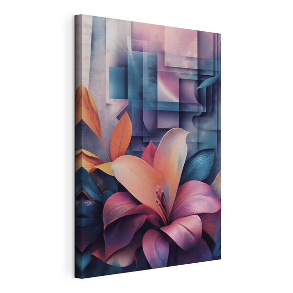 Wandbilder Wandbilder Leuchtende Blüten inmitten abstrakter Formen (Artikelnummer: s49731)