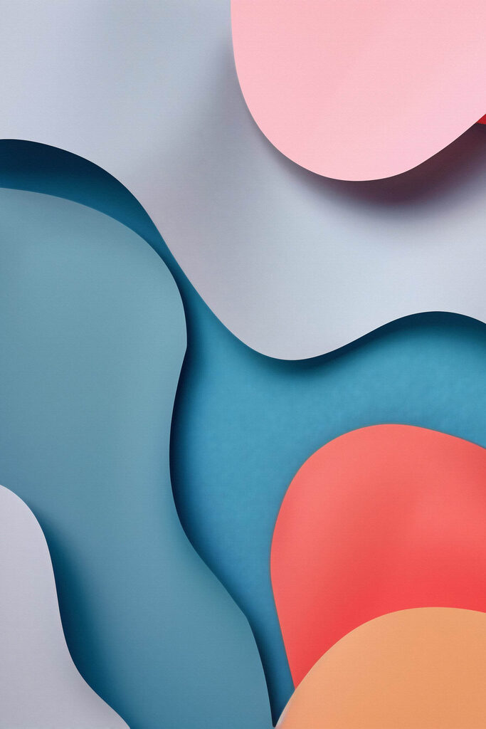 Colorful paper cut out shapes