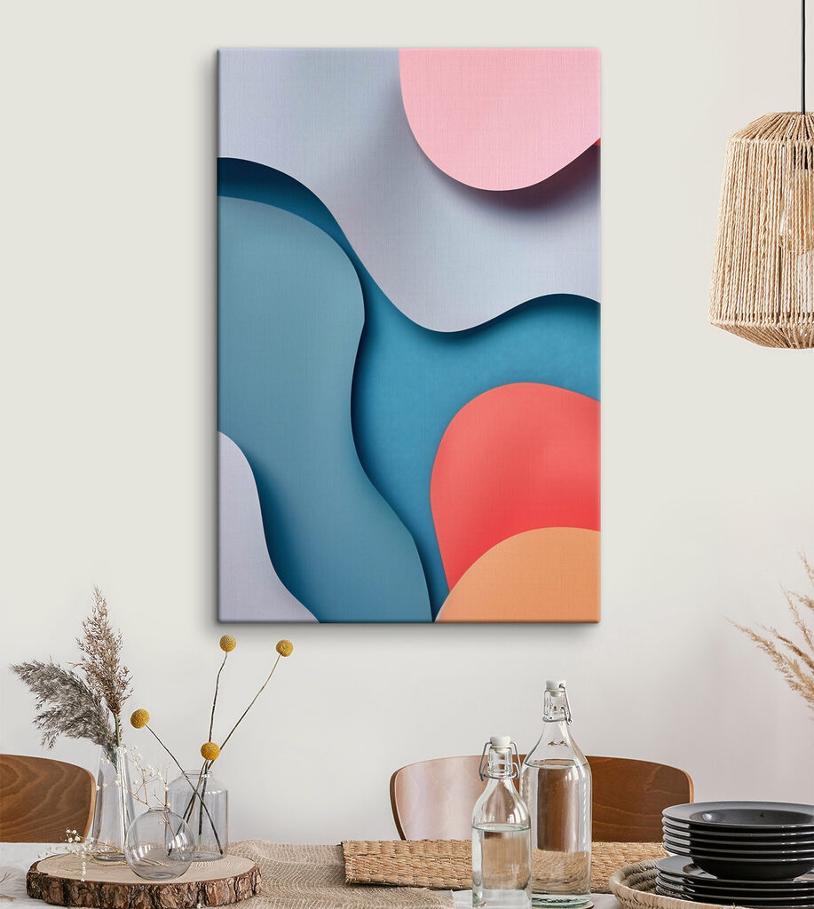 Colorful paper cut out shapes