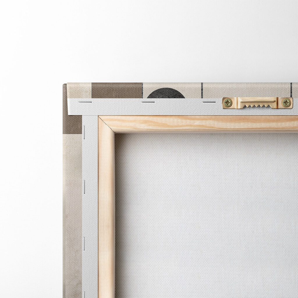 Wall art with geometric shapes and circles