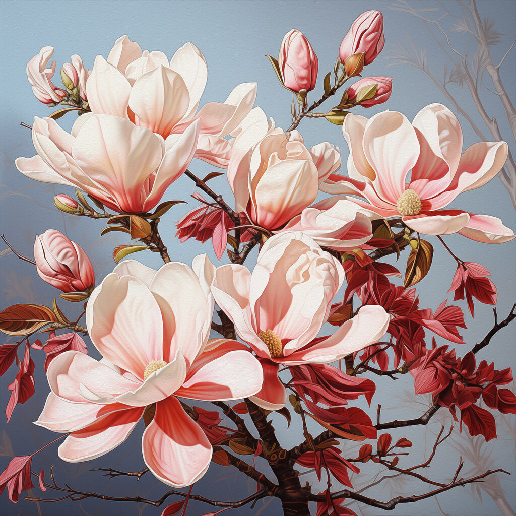 Blossoms in soft pastel hues Blossoms in soft pastel hues